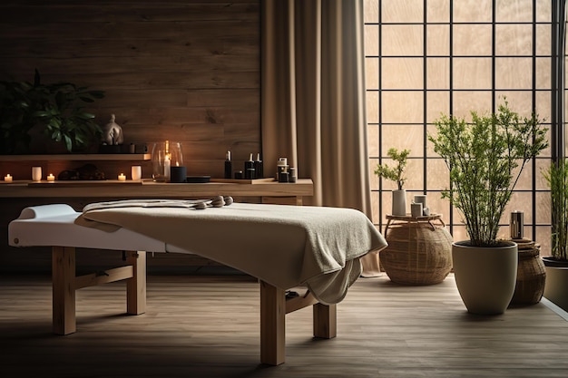 Salão de spa conceito sala de massagem AI Gerado