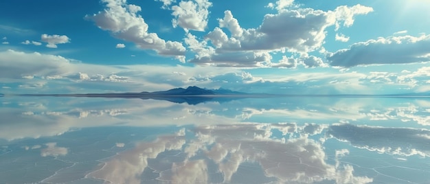 Salar de Uyuni Bolivien eine riesige Salzfläche, die den Himmel widerspiegelt