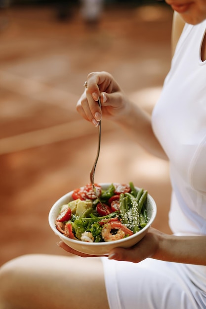 Salat mit Garnelen