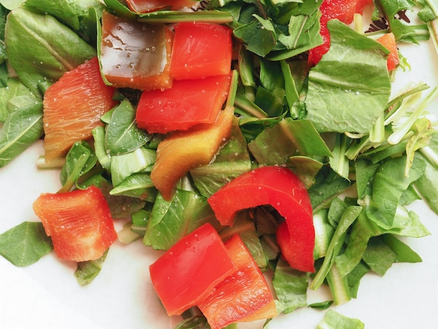 Salat und Paprika