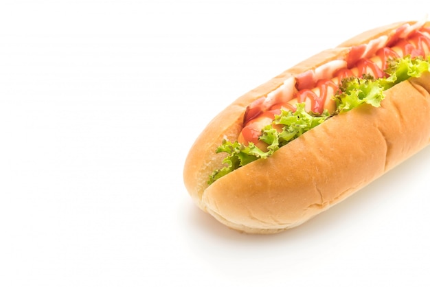 salchicha hotdog con salsa de tomate