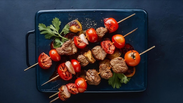 Salchichas de carne a la parrilla y de tomate