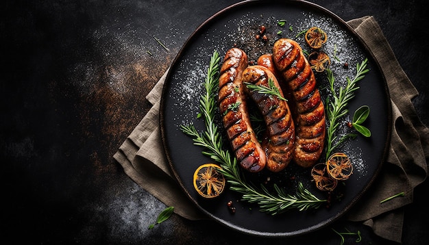 Salchichas fritas a la parrilla IA generativa