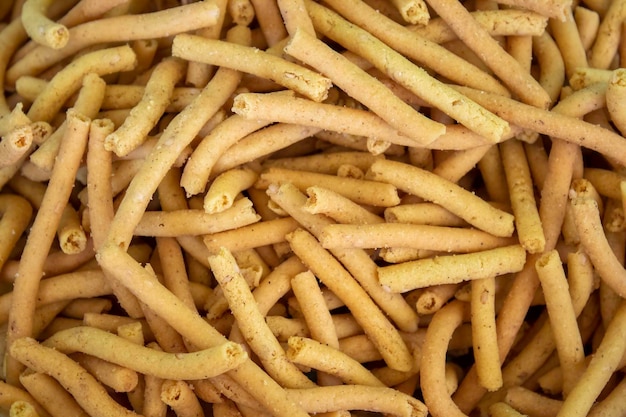 Sali sev macarrão frito e picante salgadinhos ou fryums salgadinhos pellets