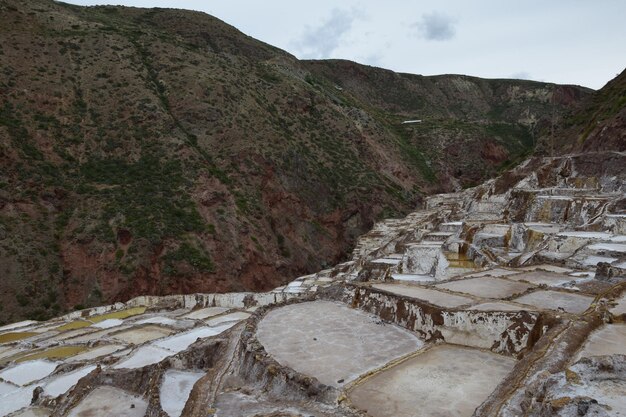 Las salinas en terrazas, también conocidas como Salineras de Maras, se encuentran entre los destinos turísticos más pintorescos de la región de Cusco, Perú