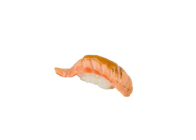 Salmão defumado com molho saikyo sushi nigiri culinária japonesa