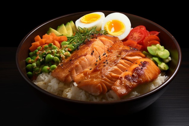 Salmão glazado de Miso Donburi Delight