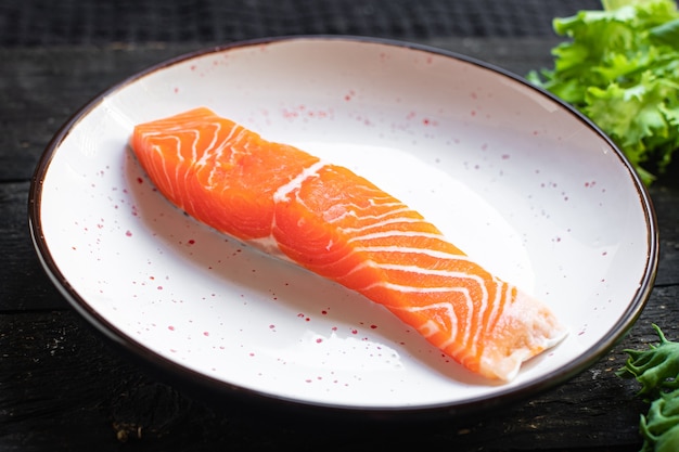 Salmão peixe vermelho marisco cru refeição lanche cópia espaço comida plano de fundo dieta vegetariana