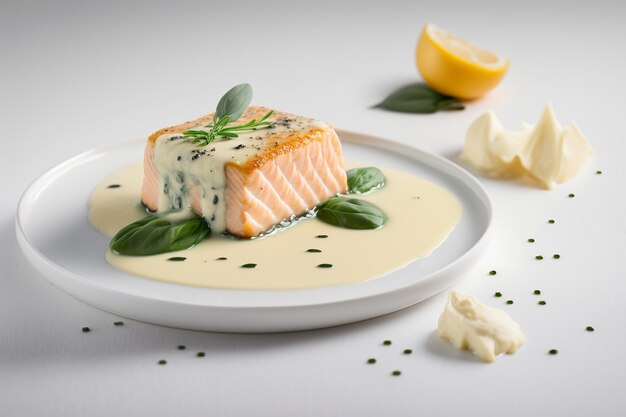 Salmão toscano cremoso com alho