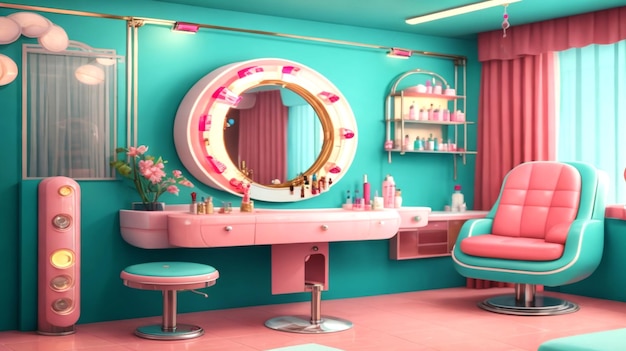 Salón de belleza de estilo retro