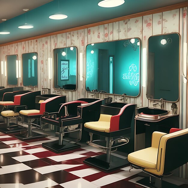 Salón de belleza de estilo retro