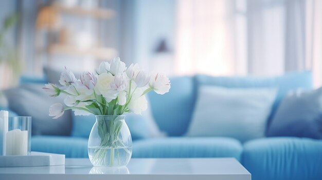 Salón blanco moderno con muebles de sofá.