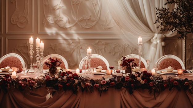 Salón de bodas decorado Ramo de flores de lujo