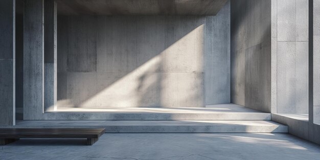 Salón loft moderno pared y suelo grises y luz de la ventana