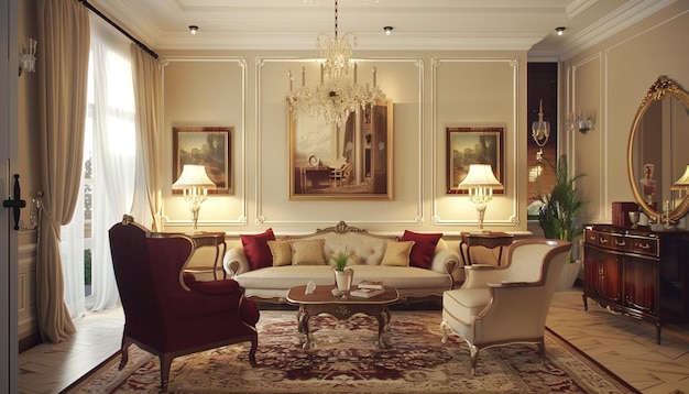 Un salón muy bien decorado.