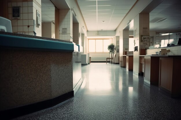 Foto salón de recepción vacío contemporáneo del hospital ai generativo