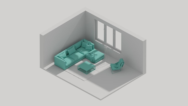 Un salón con sofá y mesa de centro.