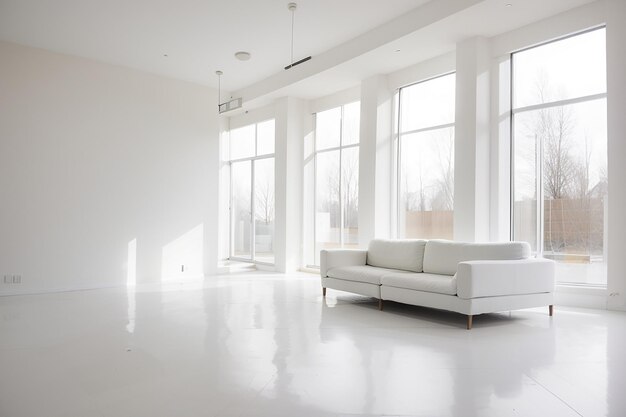 Foto salón vacío blanco