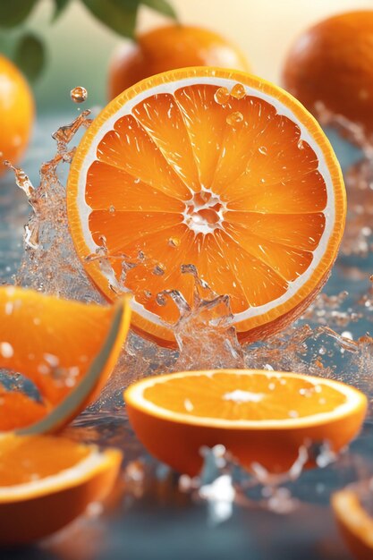 salpicado de naranja en el fondo de verano