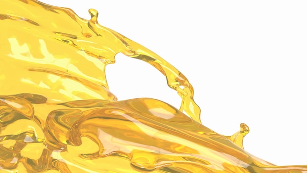 La salpicadura de aceite de oro para spa o concepto de salud 3d renderingxA