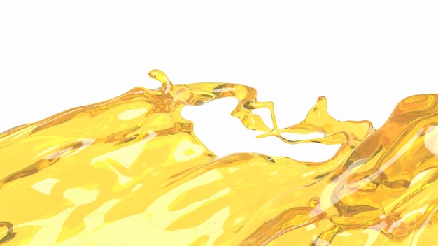 La salpicadura de aceite de oro para spa o concepto de salud 3d renderingxA