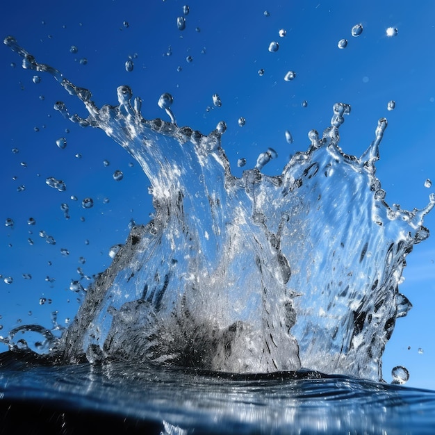 Una salpicadura de agua con la palabra agua