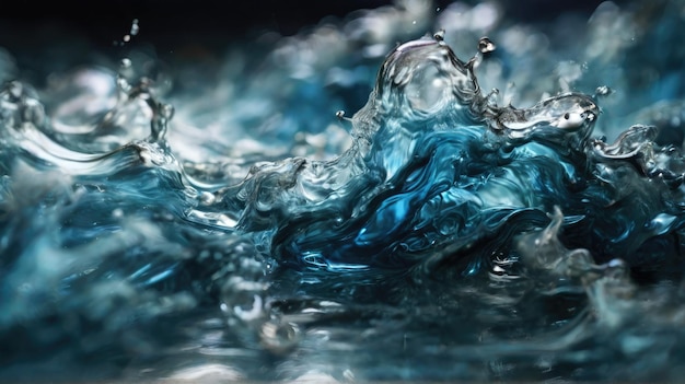 una salpicadura azul de agua con la palabra en ella