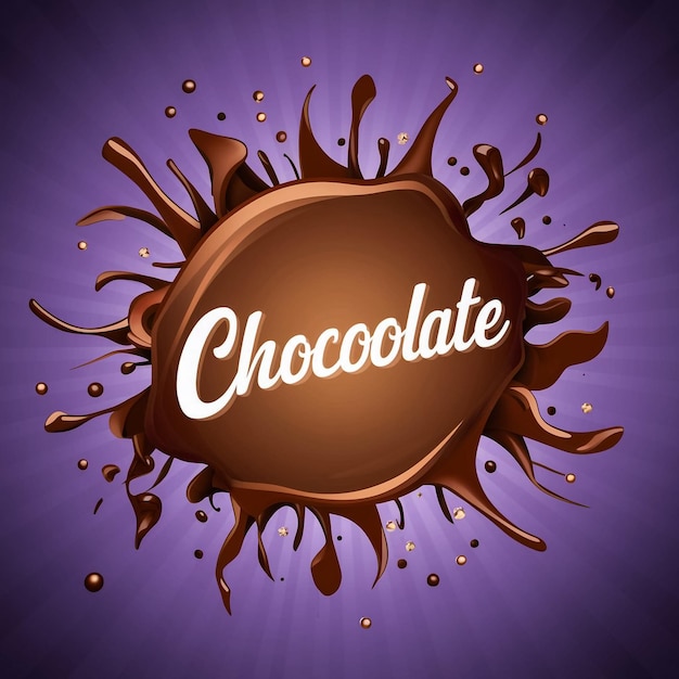 una salpicadura de chocolate con chocolate en un fondo púrpura
