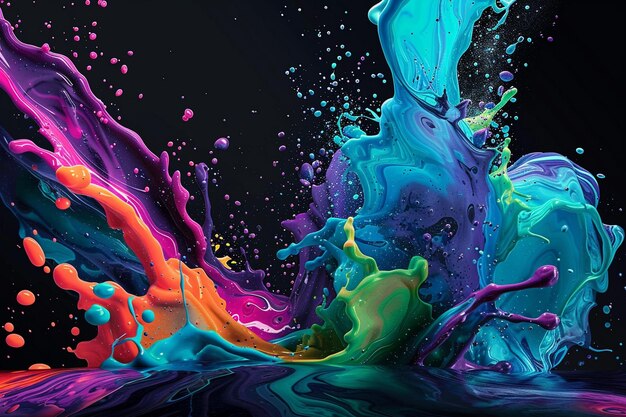 una salpicadura colorida con la palabra salpicaduras en ella Ai foto