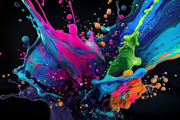una salpicadura colorida de pintura se muestra con la palabra quot colores quot