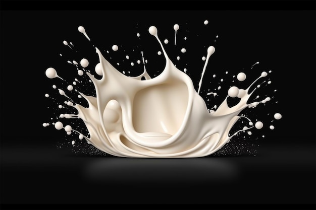 Salpicadura de leche aislada sobre fondo aislado hermosa salpica una leche limpia