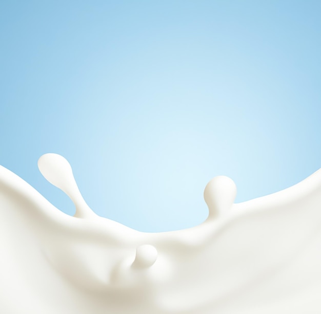Salpicadura de leche blanca sobre fondo azul crema lechosa o loción cosmética para el cuidado de la piel textura generativa Ai