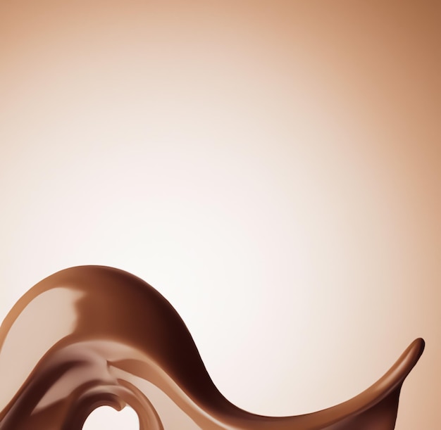 Salpicadura de leche con chocolate sobre fondo beige textura de chocolate derretido líquido Ai generativo