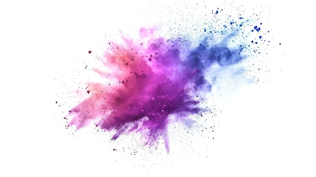 una salpicadura púrpura y rosa de pintura tiene colores púrpuras y azules