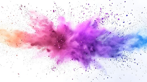 una salpicadura púrpura y rosada de polvo de color pórpura y púrpura