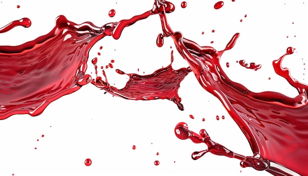 una salpicadura roja de agua con una salpicatura roja de aguas salpicando