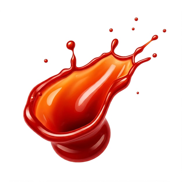 una salpicadura roja de líquido con una salpicazón roja