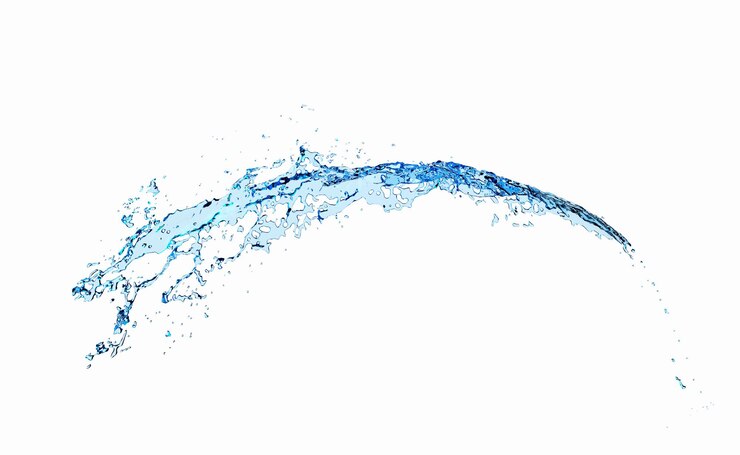 salpicaduras de agua 3d transparente agua azul clara esparcida alrededor aislado en fondo blanco ilustración de renderizado 3d