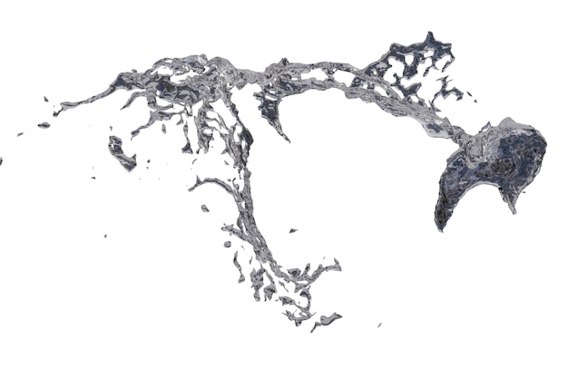 Salpicaduras de agua aisladas sobre fondo blanco salpicaduras elegantes de agua para el montaje y la superposición