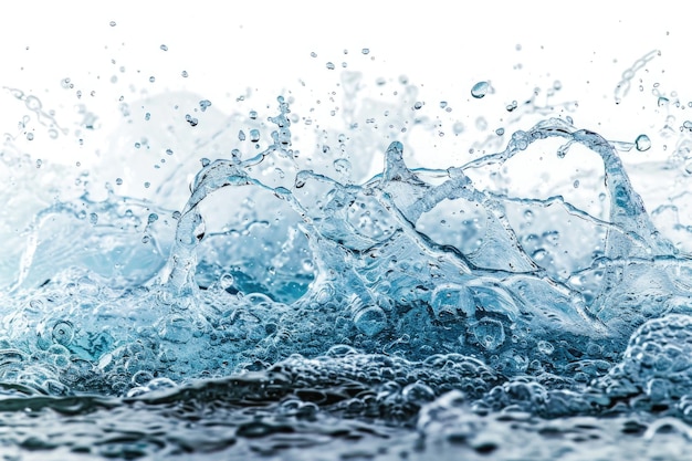 Salpicaduras de agua aisladas sobre un fondo blanco