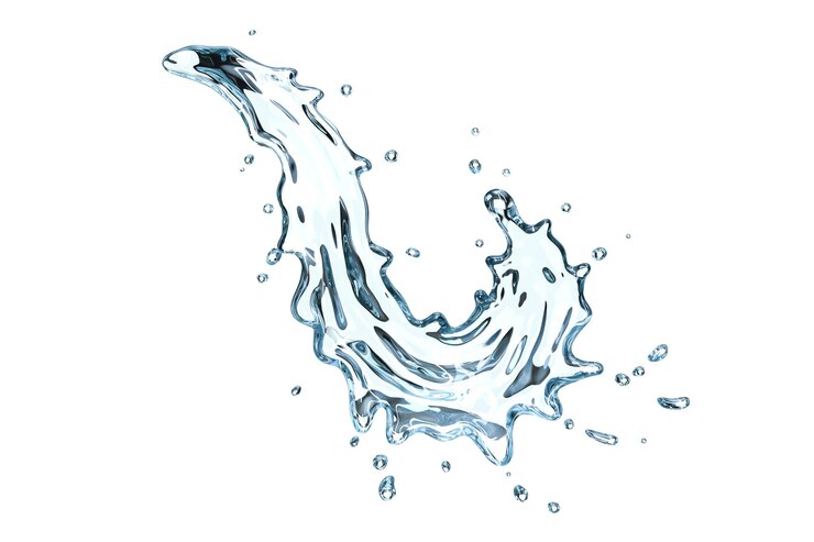 Salpicaduras de agua aisladas sobre un fondo blanco
