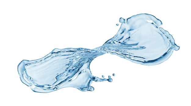 Salpicaduras de agua aisladas sobre un fondo blanco
