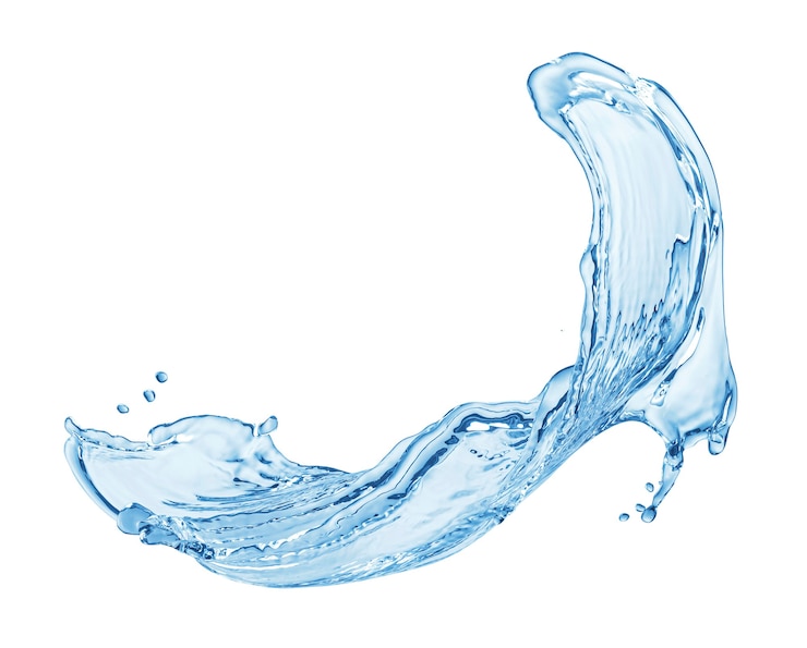Foto salpicaduras de agua aislado sobre fondo blanco.