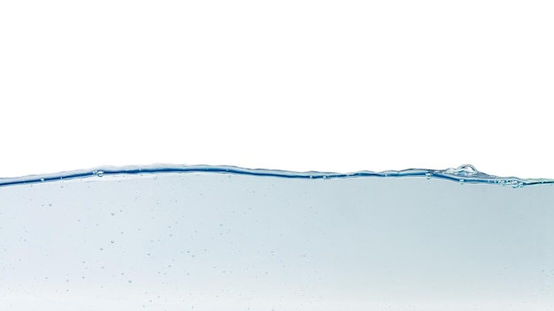 Foto salpicaduras de agua con burbujas de aire aislado fondo trazado de recorte