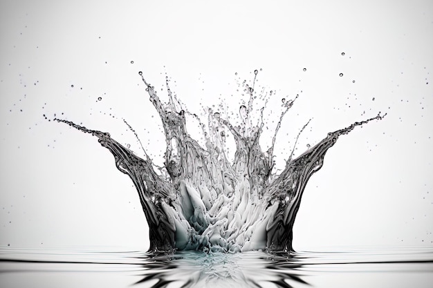 Foto salpicaduras de agua de fondo blanco con una salpicadura de agua solitaria