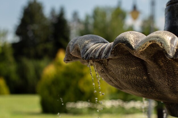 Salpicaduras de agua de una fuente clásica