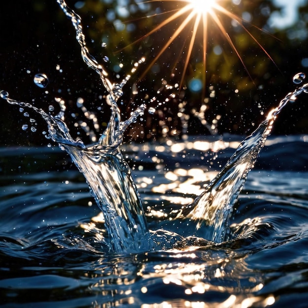 Foto salpicaduras de agua limpias aguas claras fondo llano