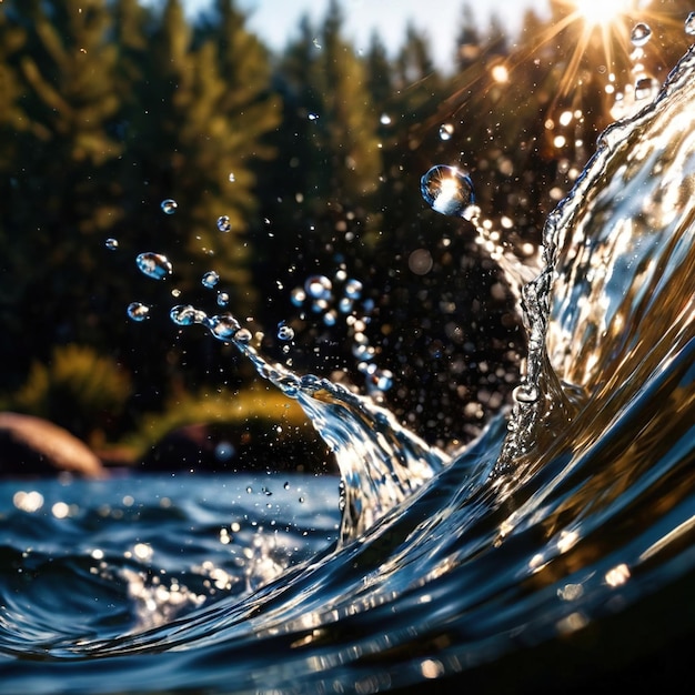 Foto salpicaduras de agua limpias aguas claras fondo llano