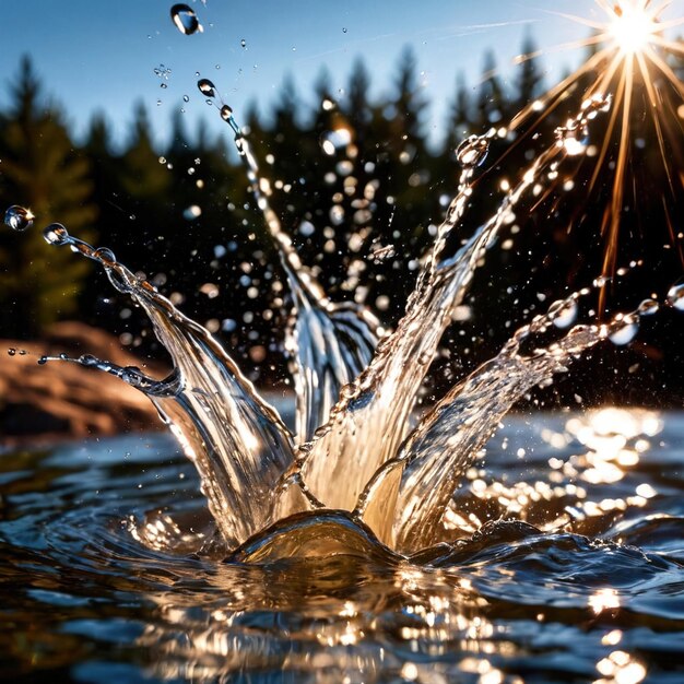 salpicaduras de agua limpias aguas claras fondo llano