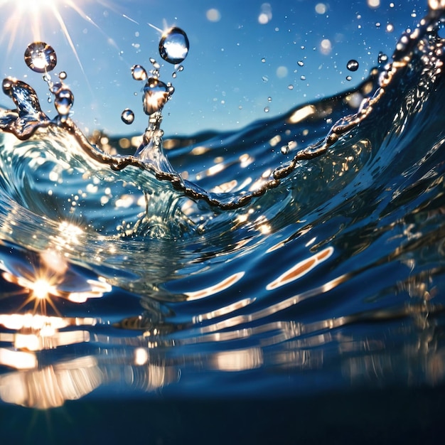 Foto salpicaduras de agua limpias aguas claras fondo llano